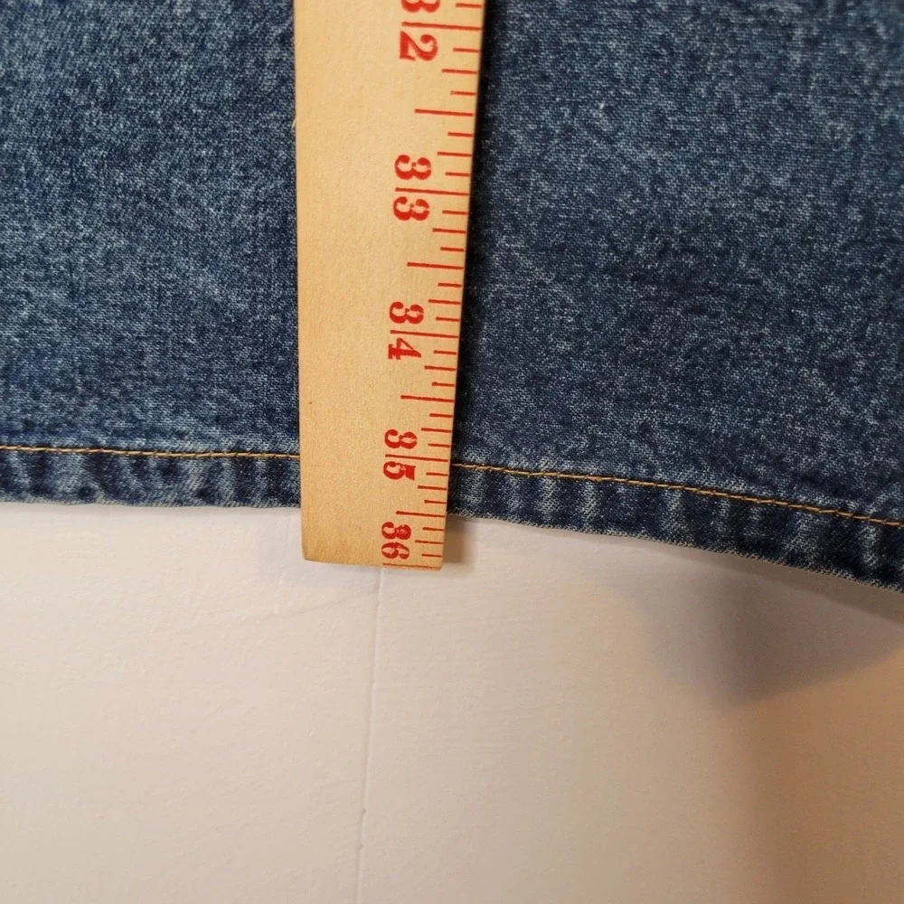 Classic Blue Denim Midi Skirt with Lace-Up Front - Picture 7 of 15